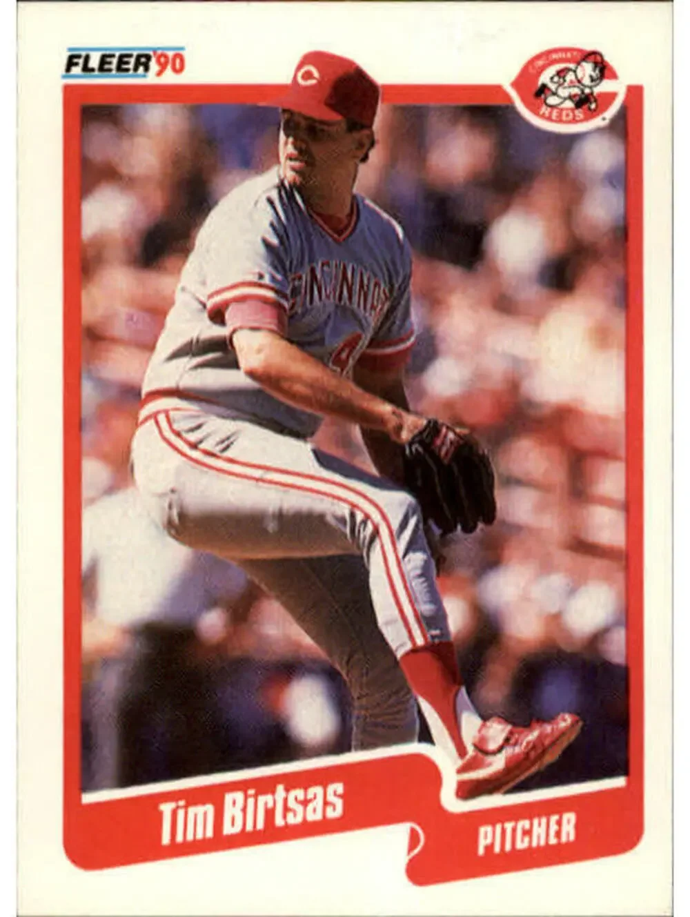 1990 Tim Birtsas Fleer Baseball Card #414